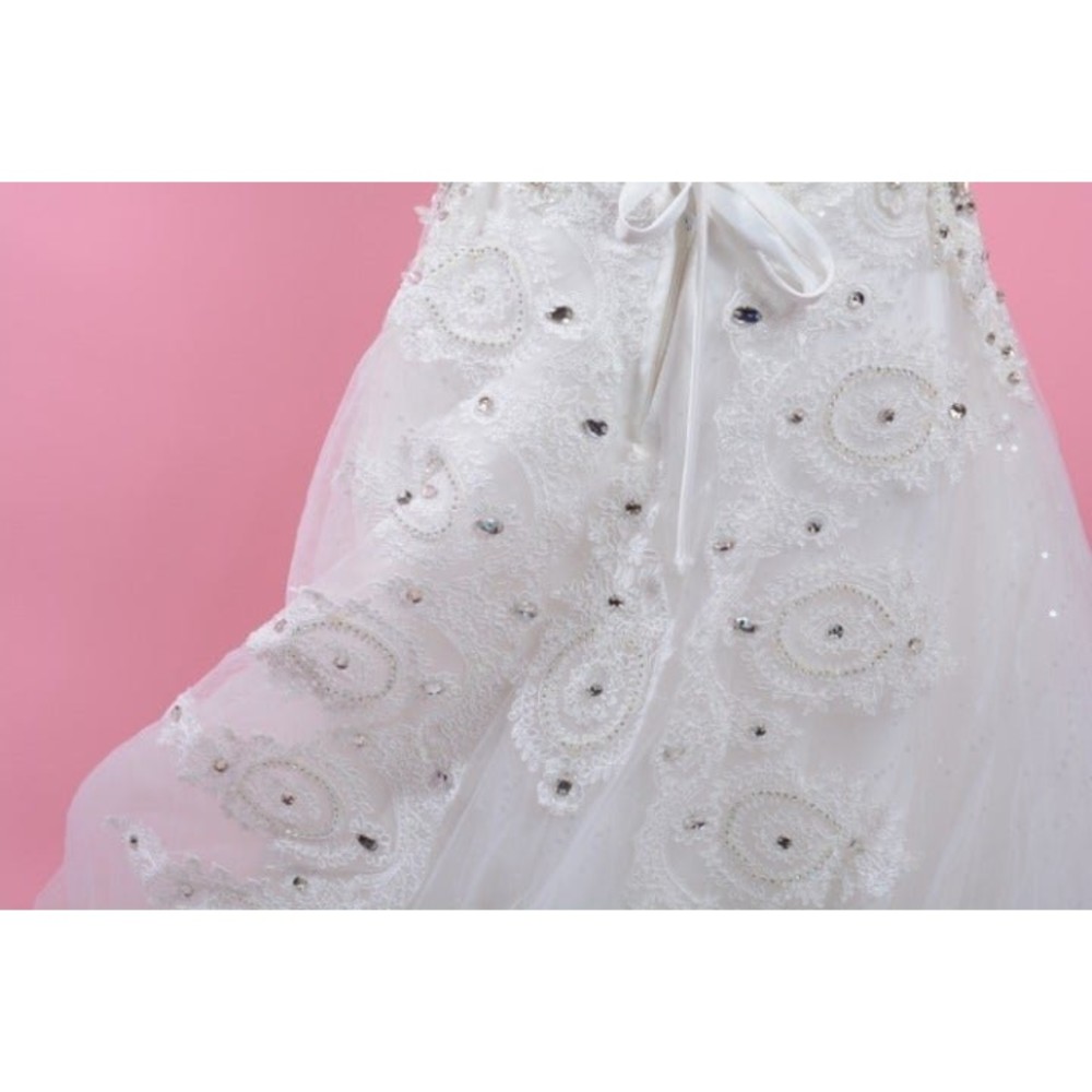 Beaded Rhinestone Wedding Dress w/Train - Picture 8 of 11
